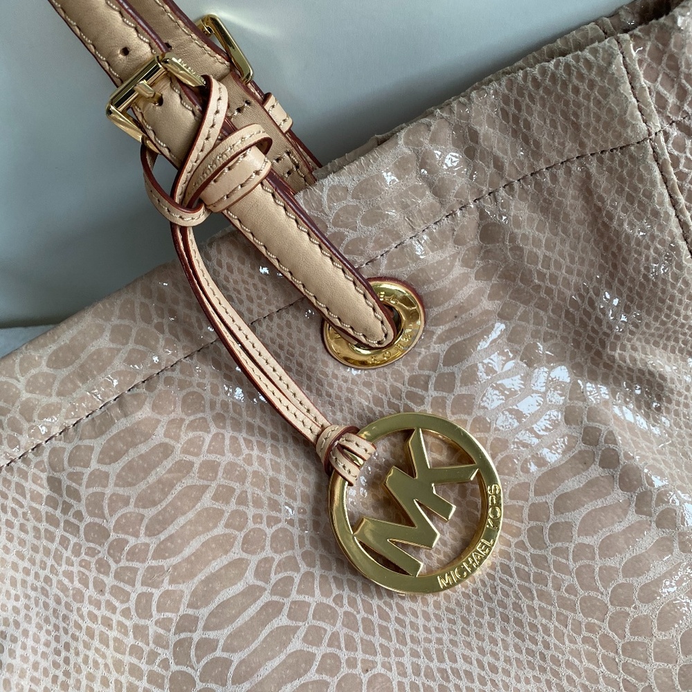 Michael Kors Beautiful Pink & Gold Python Tote - image 2